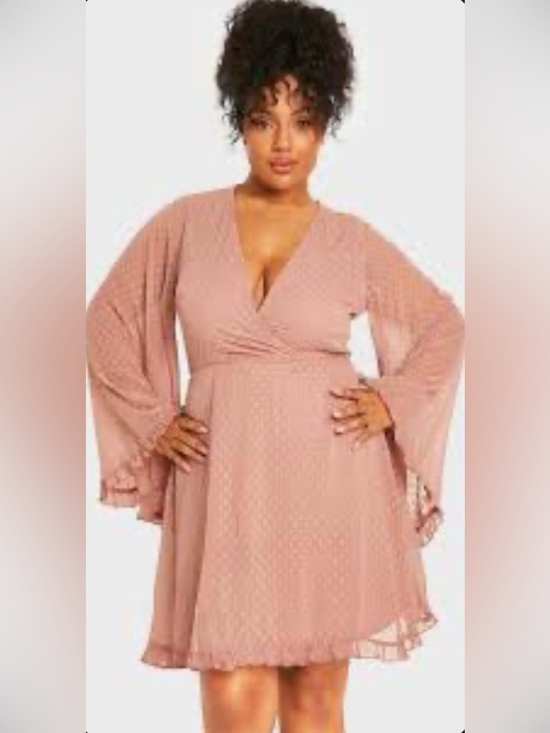 Boohoo Dresses & Skirts - Boohoo Dusty Pink Textured Skater Dress-Size 12-NWT
